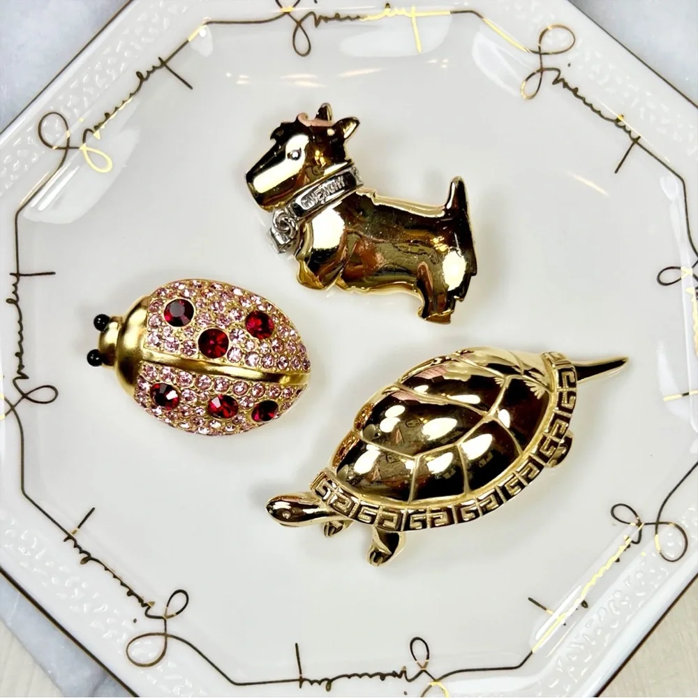Givenchy Rare Vintage Crystal Lady Bug Brooch